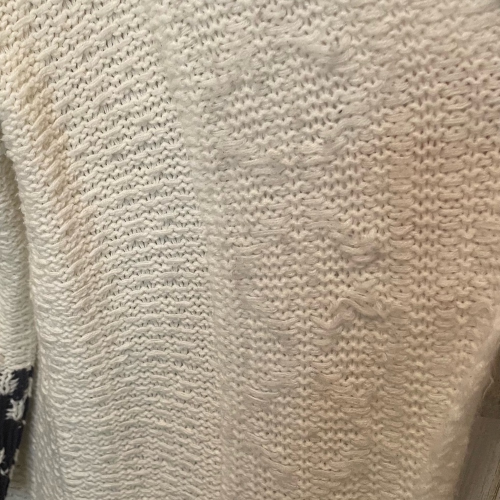 Ariat Womens Open Front Shawl Fringe Sweater Cardigan -Cream Size S - Picture 6 of 7